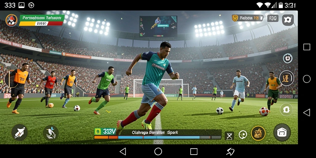 Tampilan gameplay <<strong>333V</strong>> menunjukkan aksi seru dalam pertandingan olahraga.