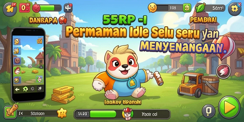 Tampilan gameplay menarik dari 55RP dengan grafis yang cerah.