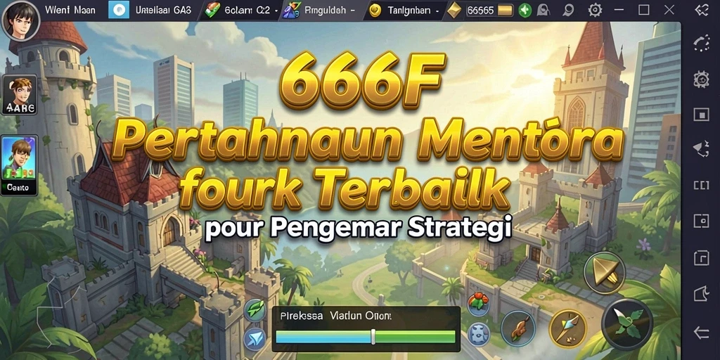Screenshot gameplay 666F menampilkan perang menara yang seru.