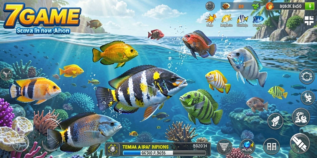 Tangkapan layar menampilkan keseruan gameplay Tembak Ikan 7GAME.