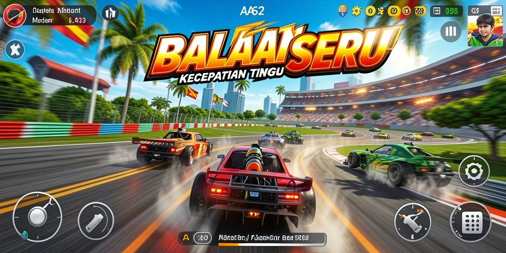 Gameplay balapan seru dalam AA62 dengan grafis menakjubkan.