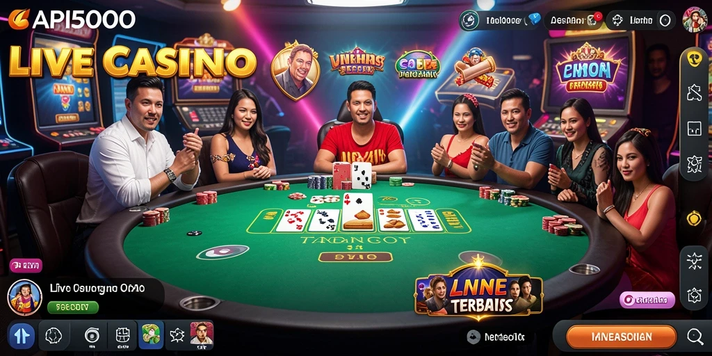 Tampilan gameplay Live Casino yang menarik di API5000.