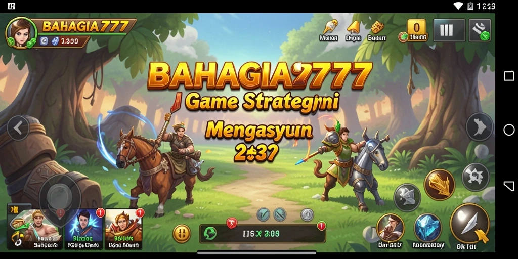 Tampilan aksi gameplay strategis dalam BAHAGIA777 yang mendebarkan.