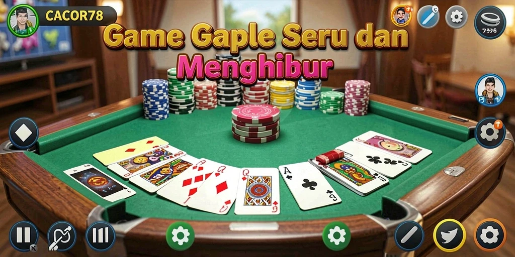 Screenshot dari gameplay Gaple CACOR78 yang seru dan kompetitif.