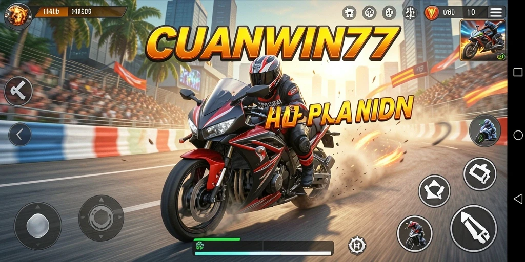 Gameplay seru dari CUANWIN77 yang menampilkan balapan motor.