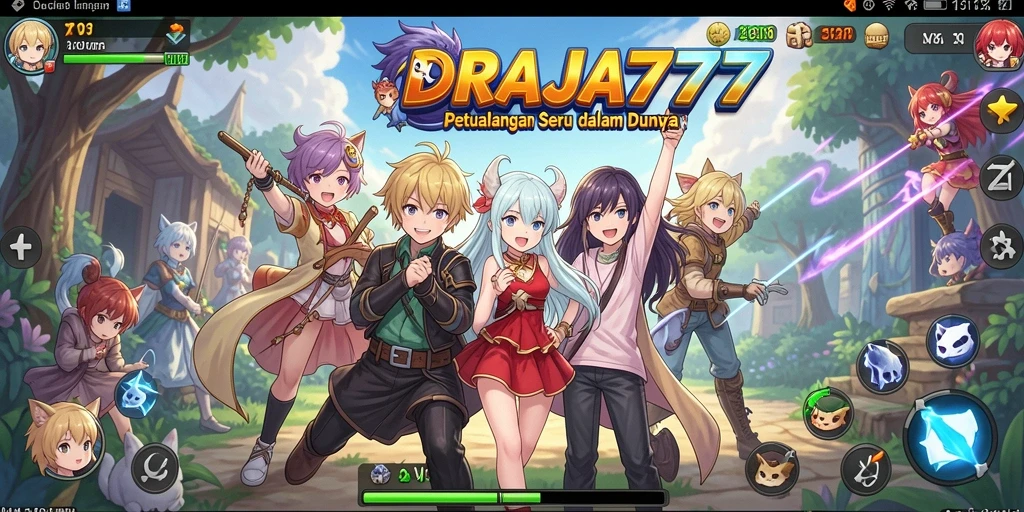Screenshot DRAJA777 menunjukkan aksi karakter anime yang menegangkan.