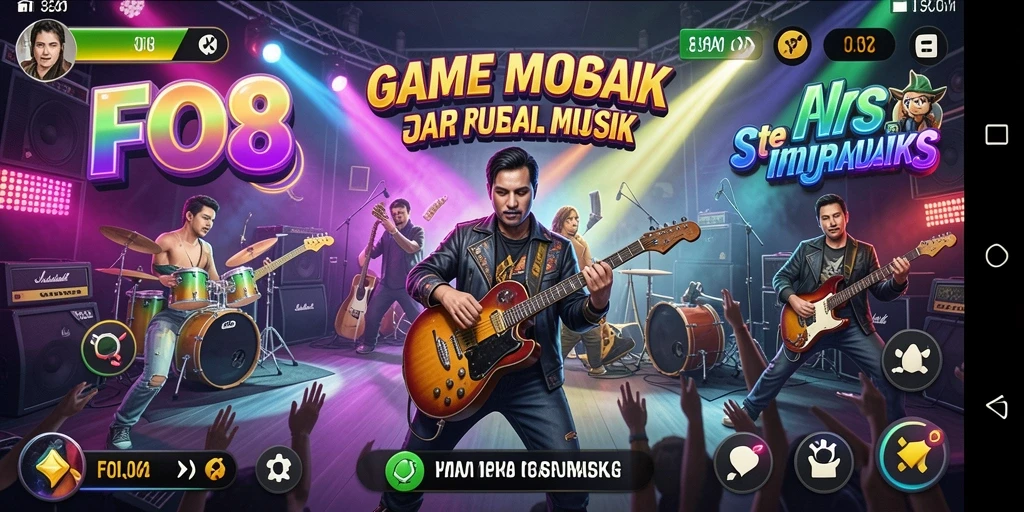 Screenshot gameplay FO8 yang menampilkan keseruan bermain musik.