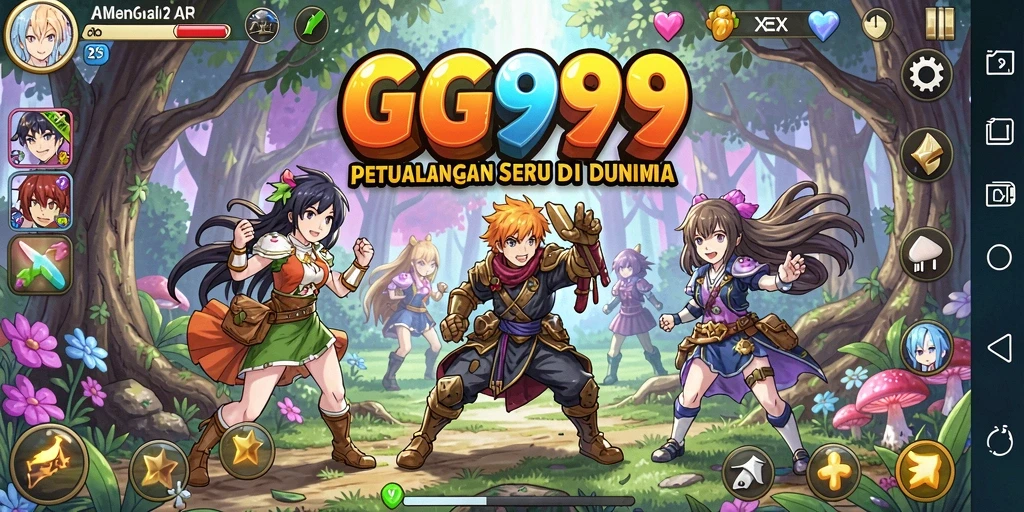 Screenshot menunjukkan karakter sedang bertarung dalam latar belakang Anime yang menawan.