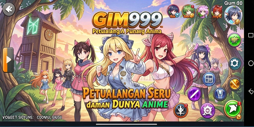 Tangkapan layar GIM999 menampilkan aksi pertempuran seru dalam dunia Anime.