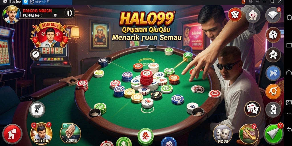 Tampilan menarik dari gameplay QiuQiu di HALO99.