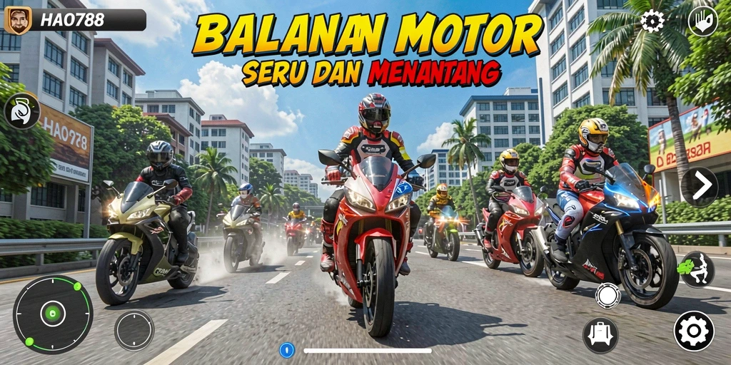 Screenshot gameplay HAO788 dengan aksi balapan yang seru.