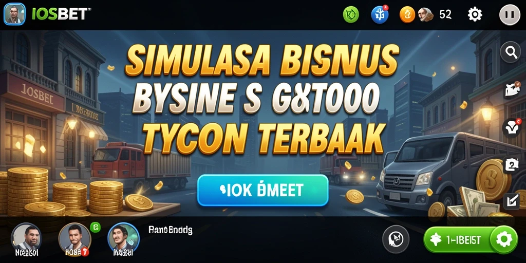 Screenshot utama IOSBET menampilkan pemain yang sedang mengelola usaha Tycoon.