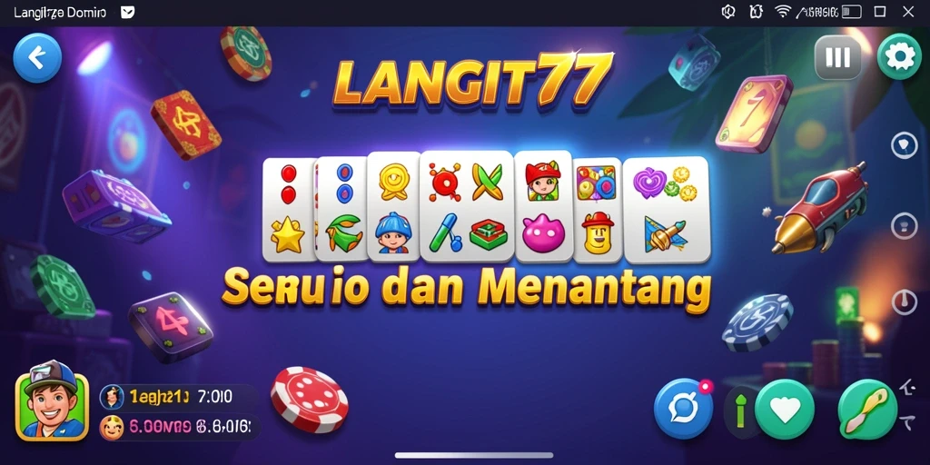 Tampilan seru gameplay domino di LANGIT77.
