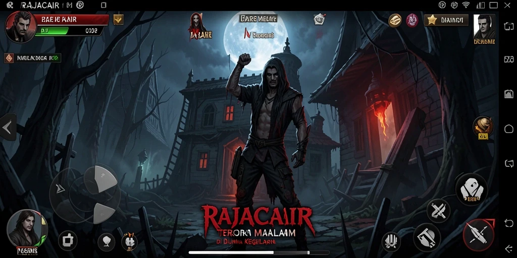 Screenshot utama RAJACAIR menampilkan suasana gameplay yang mencekam.