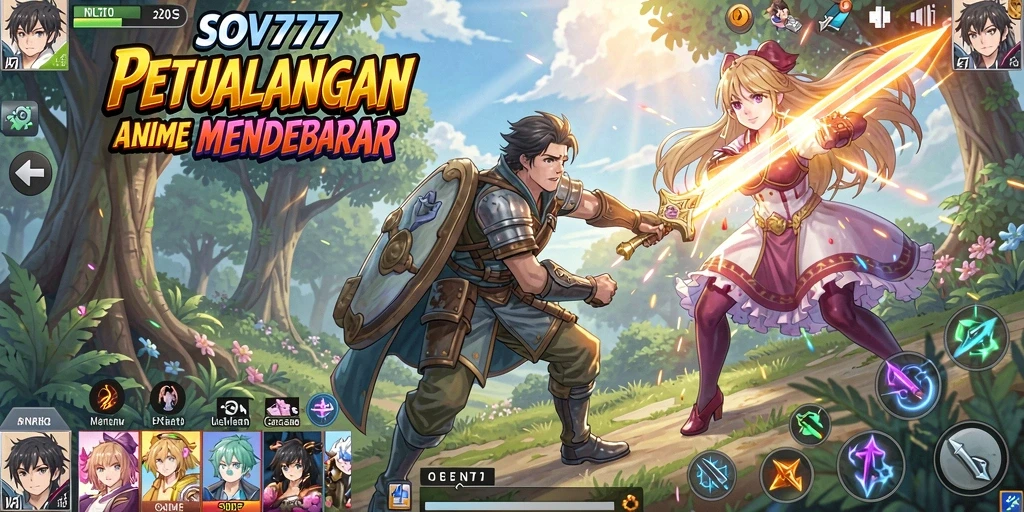 Tangkapan layar permainan SOV777 menampilkan karakter Anime dalam aksi seru.
