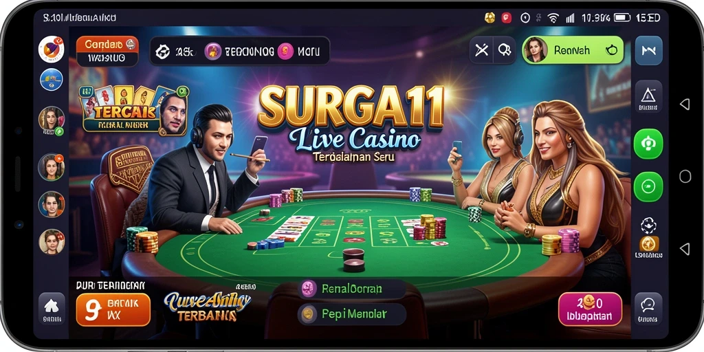 Tampilan gameplay Live Casino yang menegangkan di SURGA11.