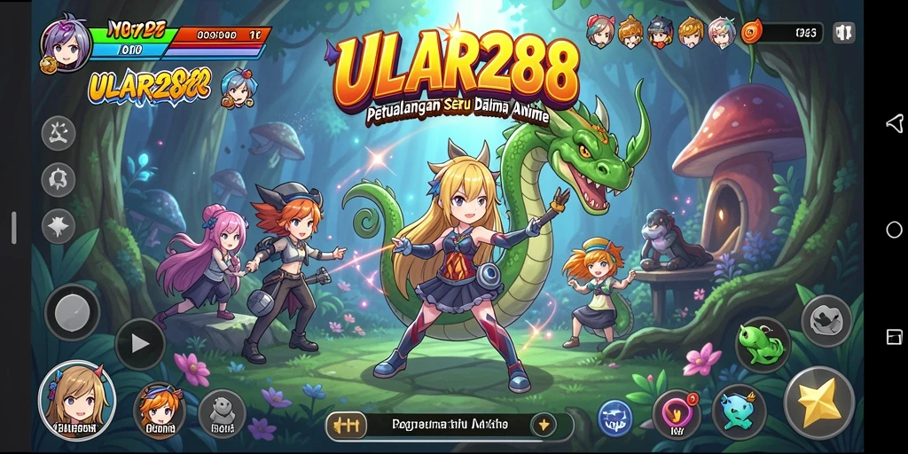 Tampilan gameplay seru di dunia Anime yang penuh warna