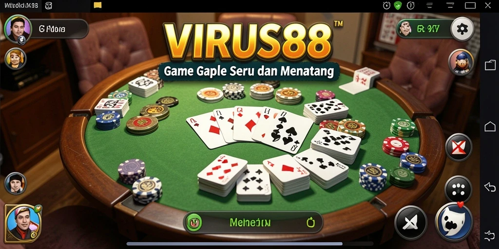Tampilan menarik dari gameplay Gaple di VIRUS88