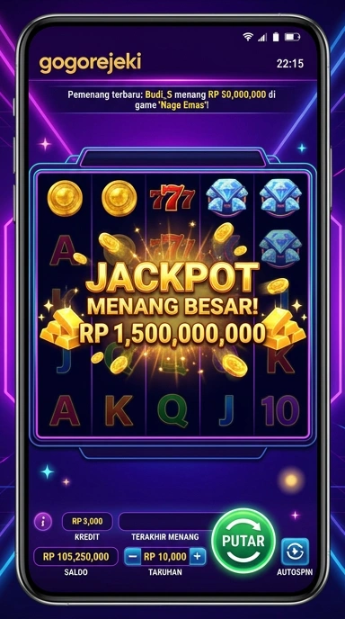 Screenshot aplikasi gogorejeki dengan tampilan antarmuka utama.